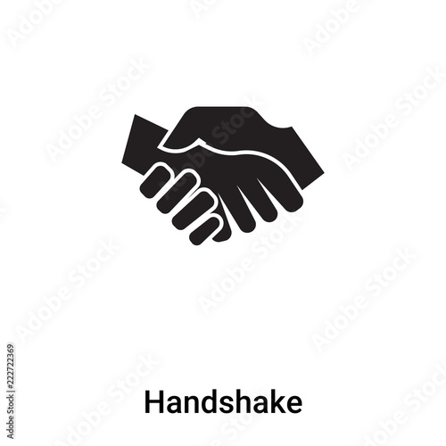 Handshake icon vector isolated on white background  logo concept of Handshake sign on transparent background  black filled symbol