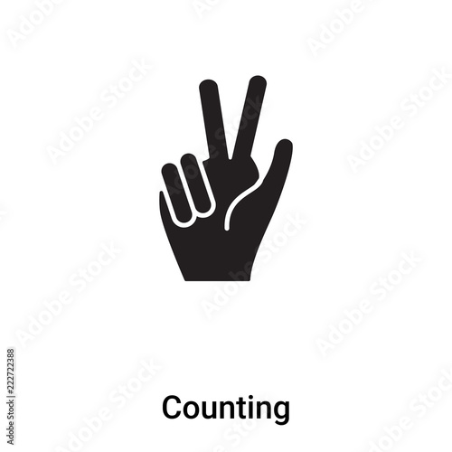 Counting icon vector isolated on white background, logo concept of Counting sign on transparent background, black filled symbol