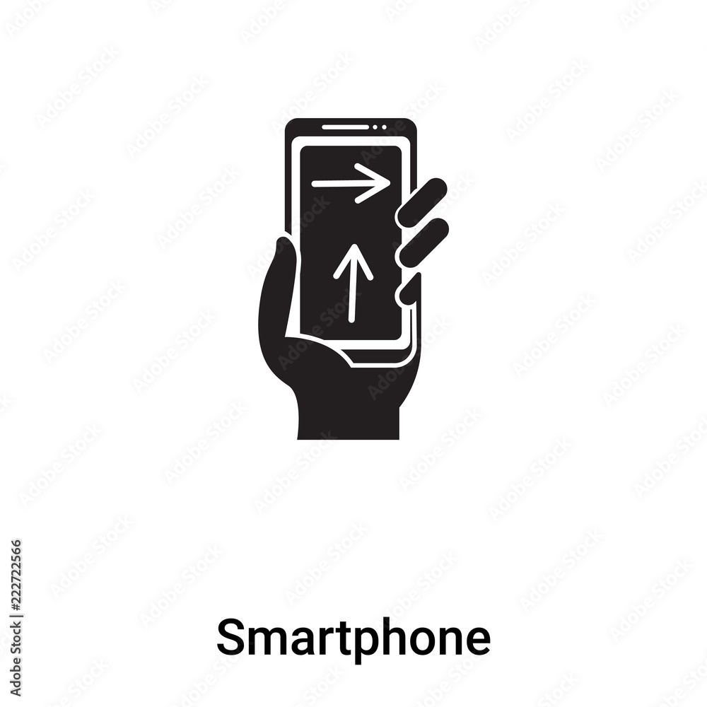 Smartphone icon vector isolated on white background, logo concept of Smartphone sign on transparent background, black filled symbol