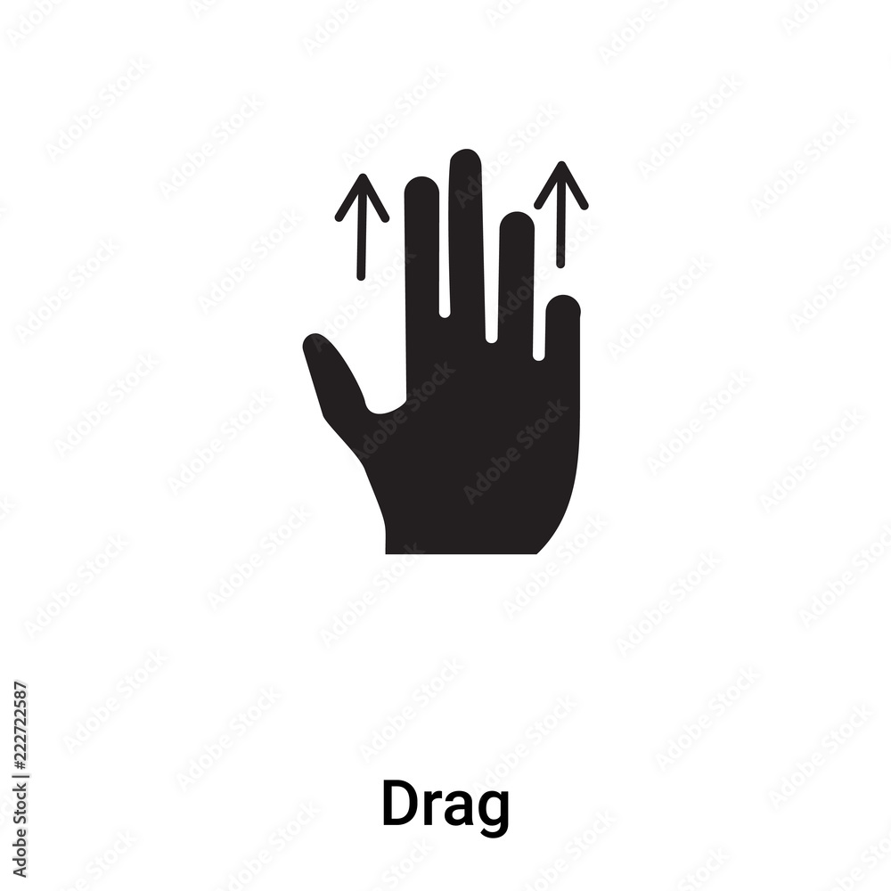 Drag icon vector isolated on white background, logo concept of Drag sign on transparent background, black filled symbol Drag icon vector isolated on white background, logo concept of Drag sign on transparent background, black filled symbol