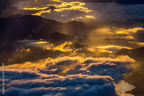 Morning sunlight above the clouds