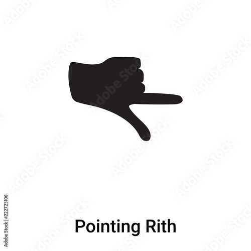 Pointing Rith icon vector isolated on white background, logo concept of Pointing Rith sign on transparent background, black filled symbol photo