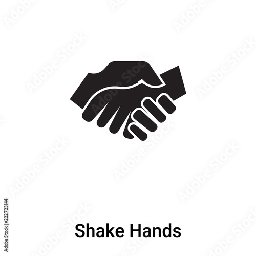 Shake Hands icon vector isolated on white background, logo concept of Shake Hands sign on transparent background, black filled symbol