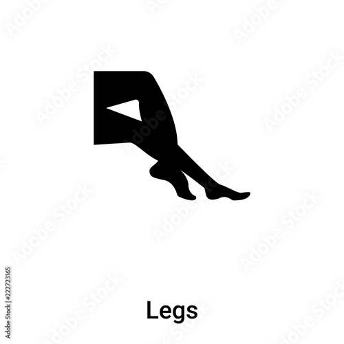 Legs icon vector isolated on white background, logo concept of Legs sign on transparent background, black filled symbol