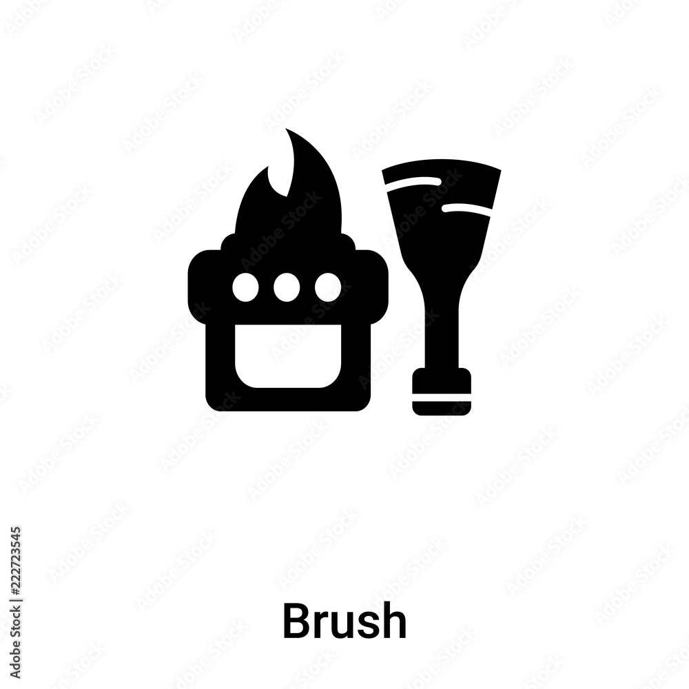 Brush icon vector isolated on white background, logo concept of Brush sign on transparent background, black filled symbol Brush icon vector isolated on white background, logo concept of Brush sign on transparent background, black filled symbol