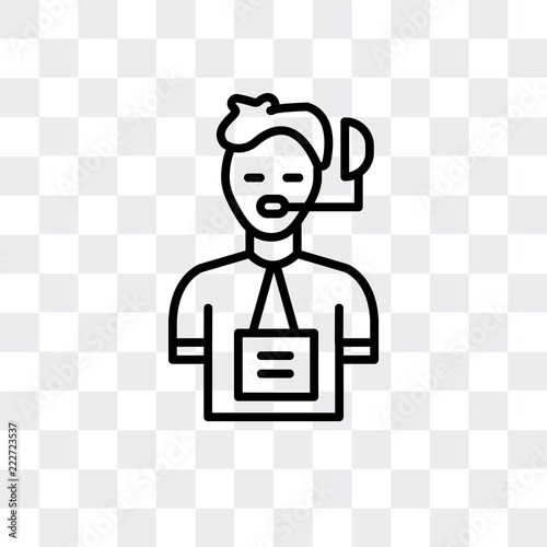 commentator icon isolated on transparent background. Modern and editable commentator icon. Simple icons vector illustration.