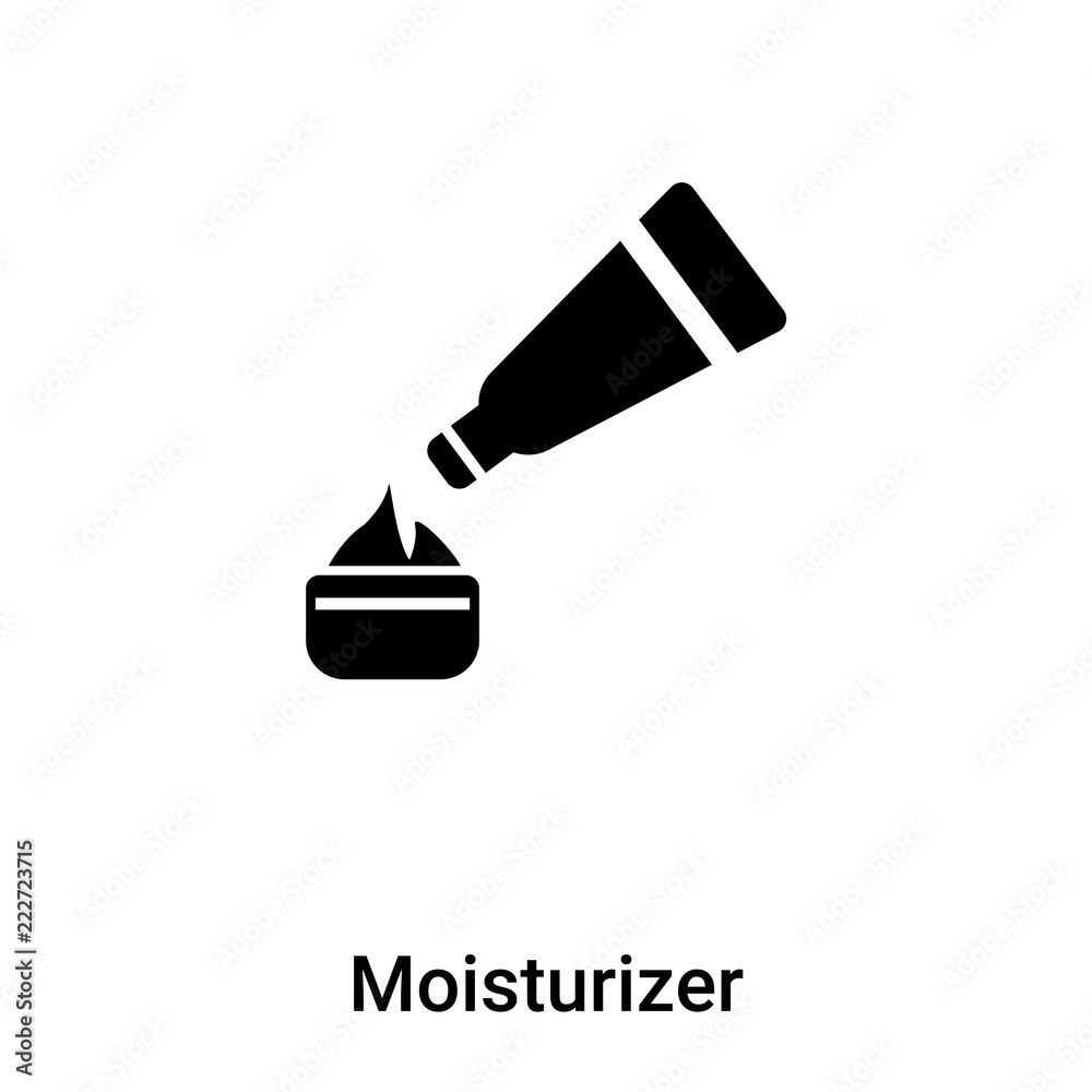 Moisturizer icon vector isolated on white background, logo concept of Moisturizer sign on transparent background, black filled symbol