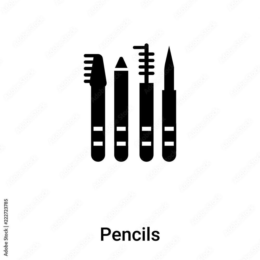 Pencils icon vector isolated on white background, logo concept of Pencils sign on transparent background, black filled symbol Pencils icon vector isolated on white background, logo concept of Pencils sign on transparent background, black filled symbol