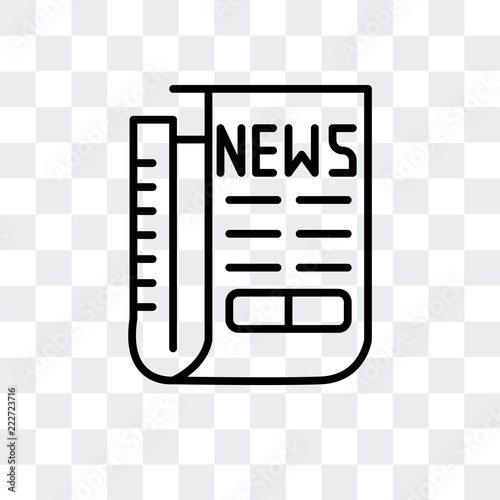 newspaper icon isolated on transparent background. Modern and editable newspaper icon. Simple icons vector illustration.