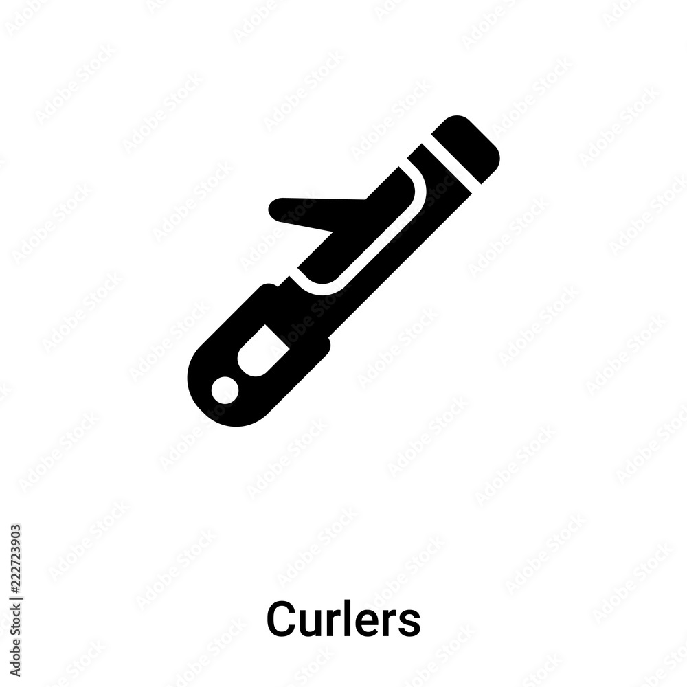 Curlers icon vector isolated on white background, logo concept of Curlers sign on transparent background, black filled symbol Curlers icon vector isolated on white background, logo concept of Curlers sign on transparent background, black filled symbol