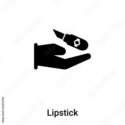 Lipstick icon vector isolated on white background, logo concept of Lipstick sign on transparent background, black filled symbol