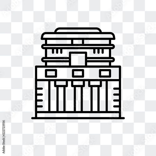 temple of the frescoes icon isolated on transparent background. Modern and editable temple of the frescoes icon. Simple icons vector illustration.