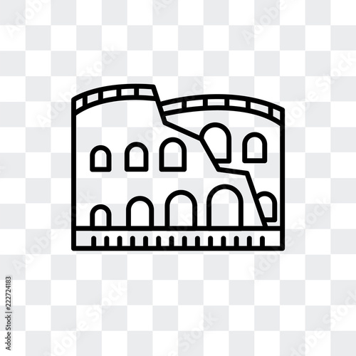colosseum icon isolated on transparent background. Modern and editable colosseum icon. Simple icons vector illustration.