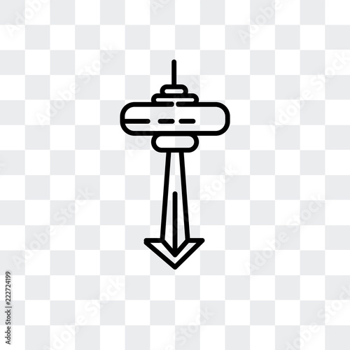 canadian national tower icon isolated on transparent background. Modern and editable canadian national tower icon. Simple icons vector illustration.