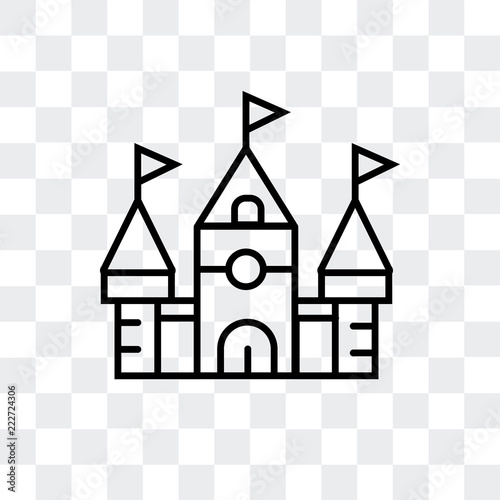 disneyland paris castle icon isolated on transparent background. Modern and editable disneyland paris castle icon. Simple icons vector illustration.