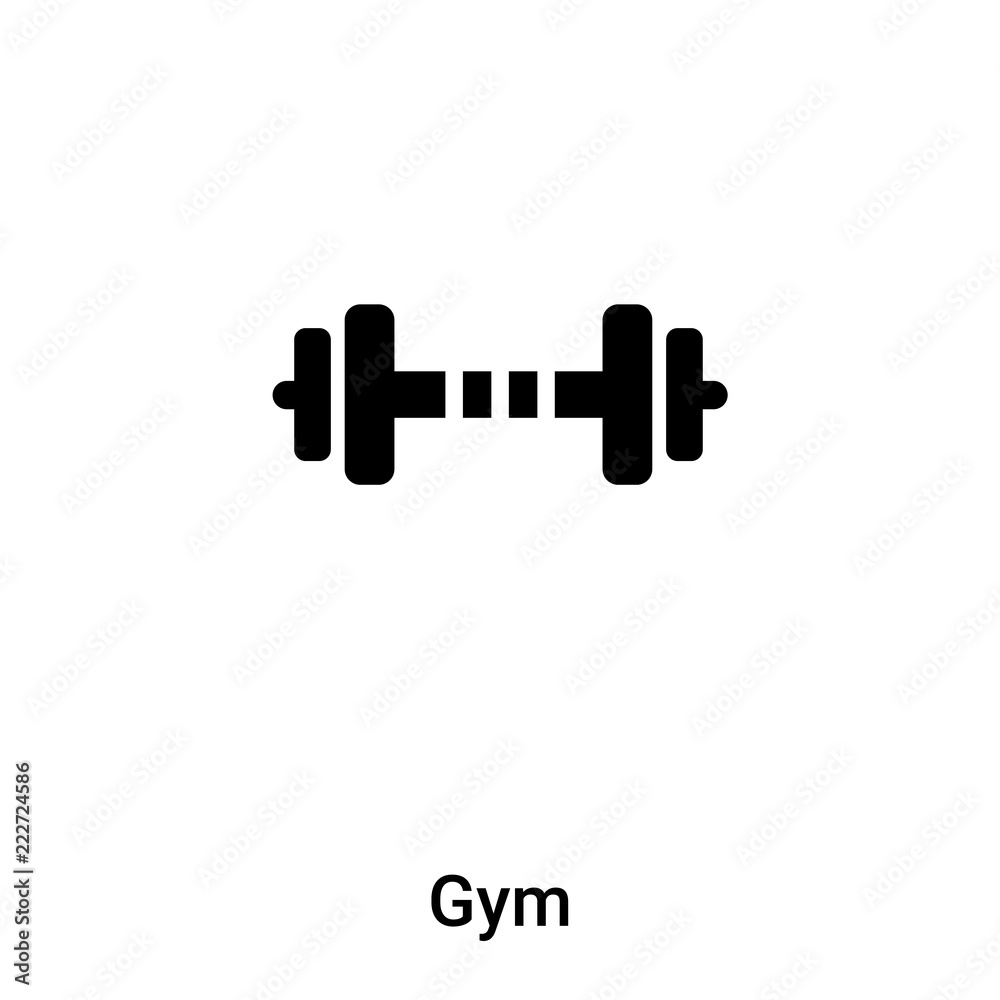 Gym icon vector isolated on white background, logo concept of Gym sign on transparent background, black filled symbol Gym icon vector isolated on white background, logo concept of Gym sign on transparent background, black filled symbol