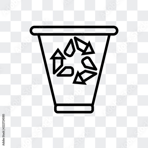 recycling bin icon isolated on transparent background. Modern and editable recycling bin icon. Simple icons vector illustration.