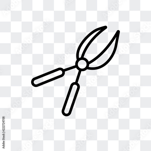 pruner icon isolated on transparent background. Modern and editable pruner icon. Simple icons vector illustration.
