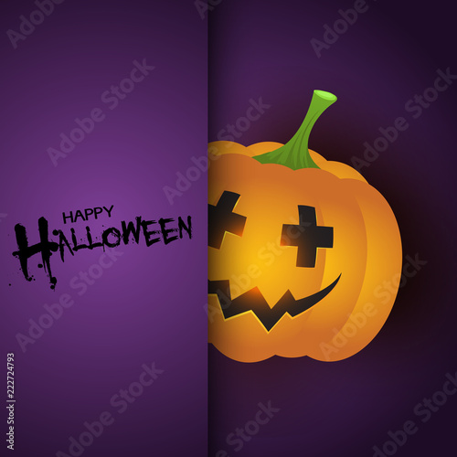 Halloween background with cute pumpkin