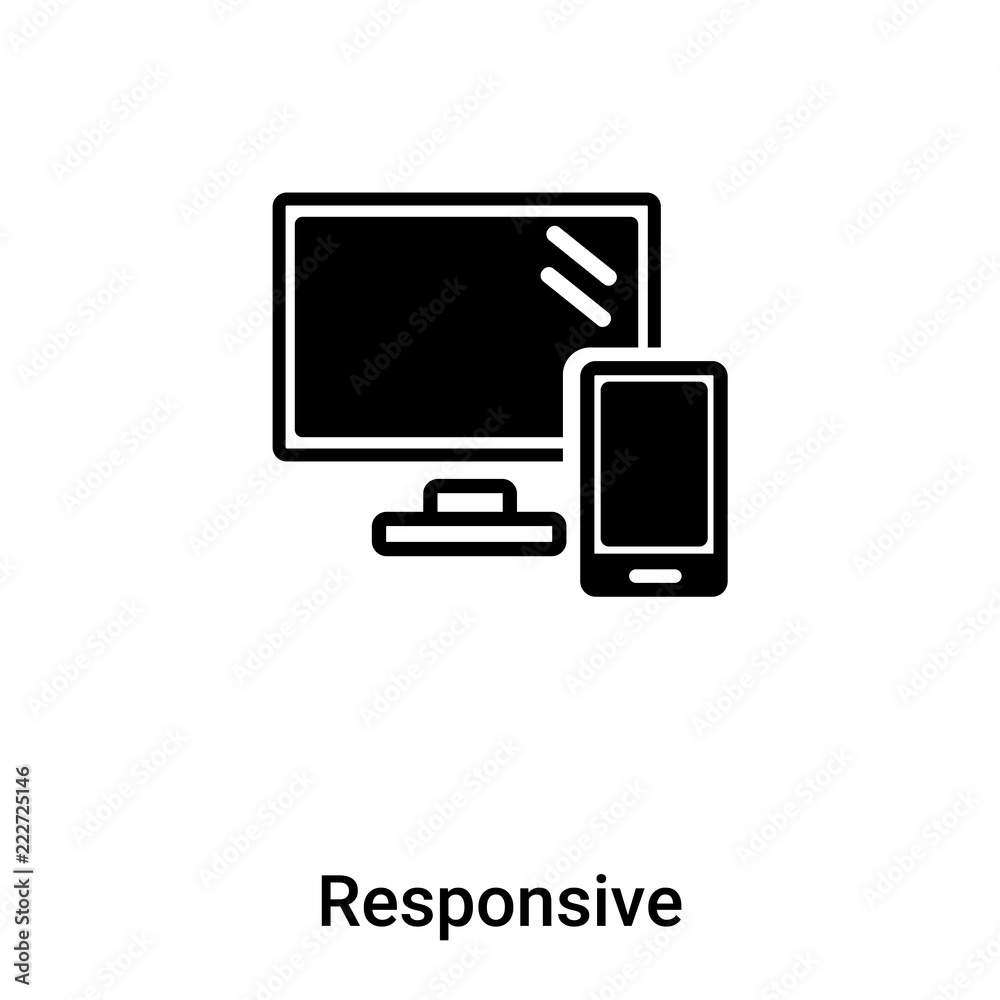 Responsive icon vector isolated on white background, logo concept of Responsive sign on transparent background, black filled symbol Responsive icon vector isolated on white background, logo concept of Responsive sign on transparent background, black filled symbol