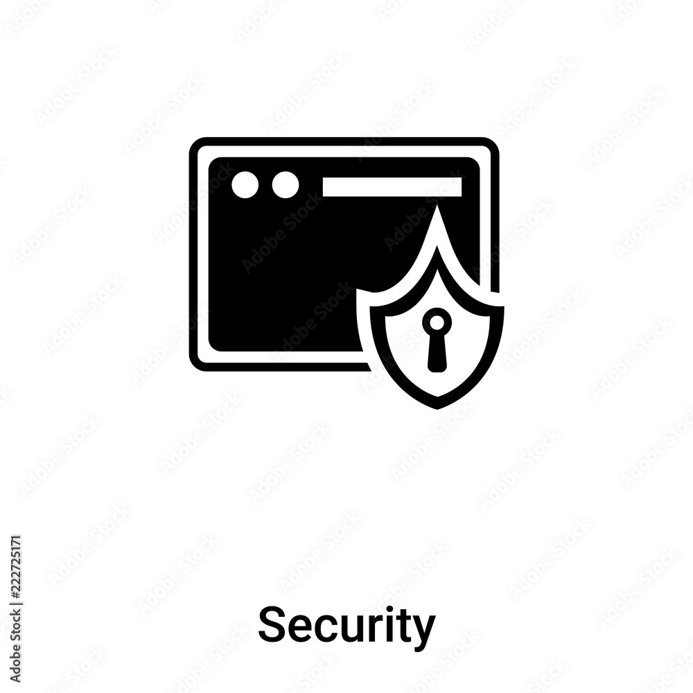 Security icon vector isolated on white background, logo concept of Security sign on transparent background, black filled symbol Security icon vector isolated on white background, logo concept of Security sign on transparent background, black filled symbol