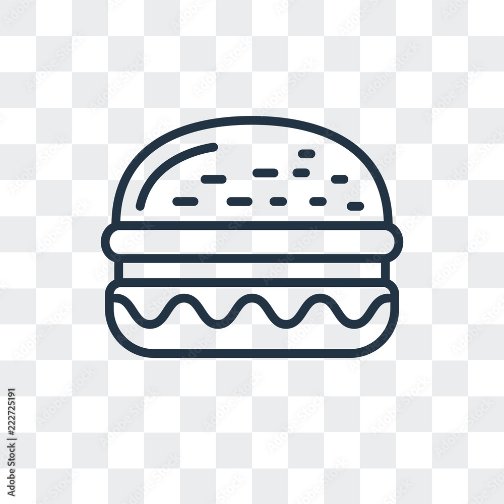 burger icon isolated on transparent background. Modern and editable ...