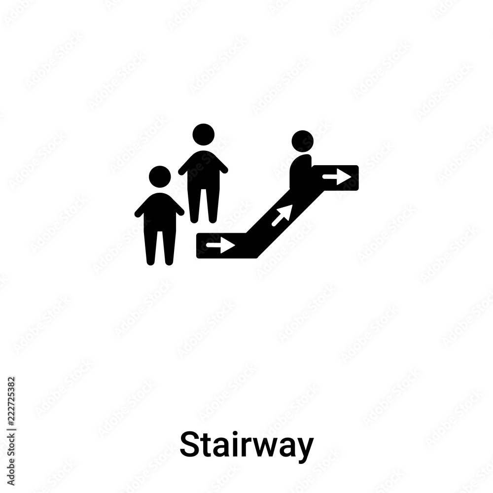 Stairway icon vector isolated on white background, logo concept of Stairway sign on transparent background, black filled symbol Stairway icon vector isolated on white background, logo concept of Stairway sign on transparent background, black filled symbol