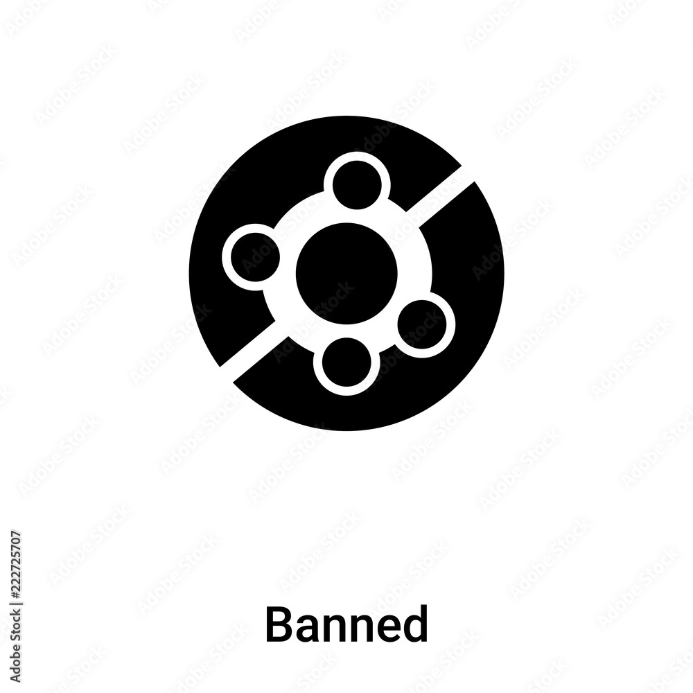 Banned icon vector isolated on white background, logo concept of Banned sign on transparent background, black filled symbol