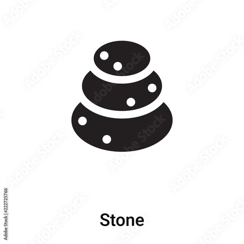 Stone icon vector isolated on white background, logo concept of Stone sign on transparent background, black filled symbol