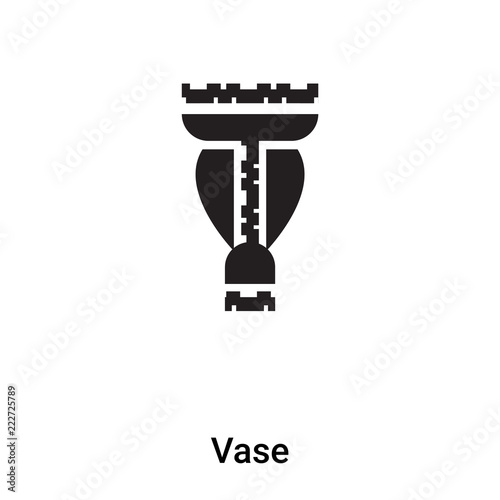 Vase icon vector isolated on white background, logo concept of Vase sign on transparent background, black filled symbol