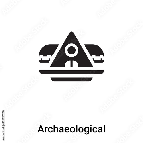 Archaeological icon vector isolated on white background, logo concept of Archaeological sign on transparent background, black filled symbol