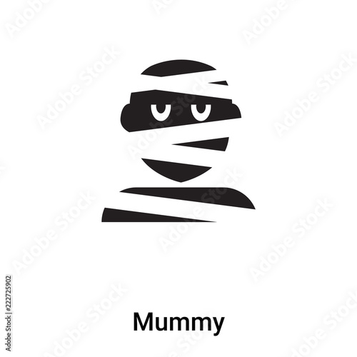 Mummy icon vector isolated on white background, logo concept of Mummy sign on transparent background, black filled symbol