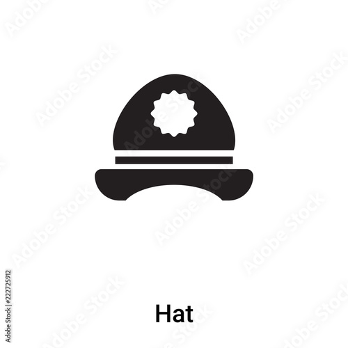 Hat icon vector isolated on white background, logo concept of Hat sign on transparent background, black filled symbol