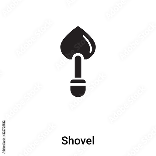 Shovel icon vector isolated on white background, logo concept of Shovel sign on transparent background, black filled symbol