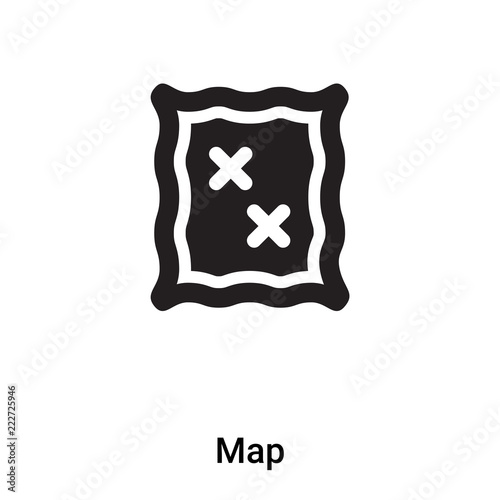 Map icon vector isolated on white background, logo concept of Map sign on transparent background, black filled symbol