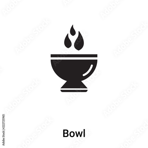 Bowl icon vector isolated on white background, logo concept of Bowl sign on transparent background, black filled symbol