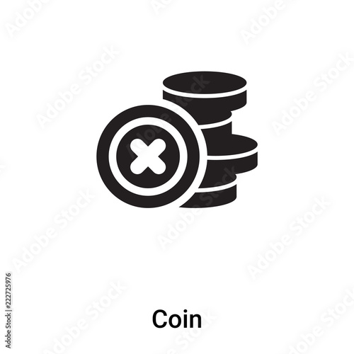Coin icon vector isolated on white background, logo concept of Coin sign on transparent background, black filled symbol
