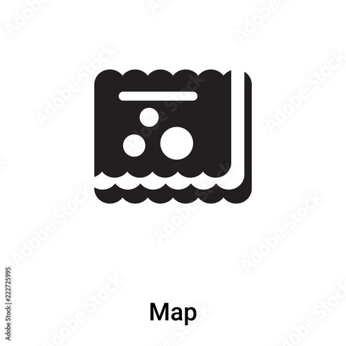 Map icon vector isolated on white background, logo concept of Map sign on transparent background, black filled symbol