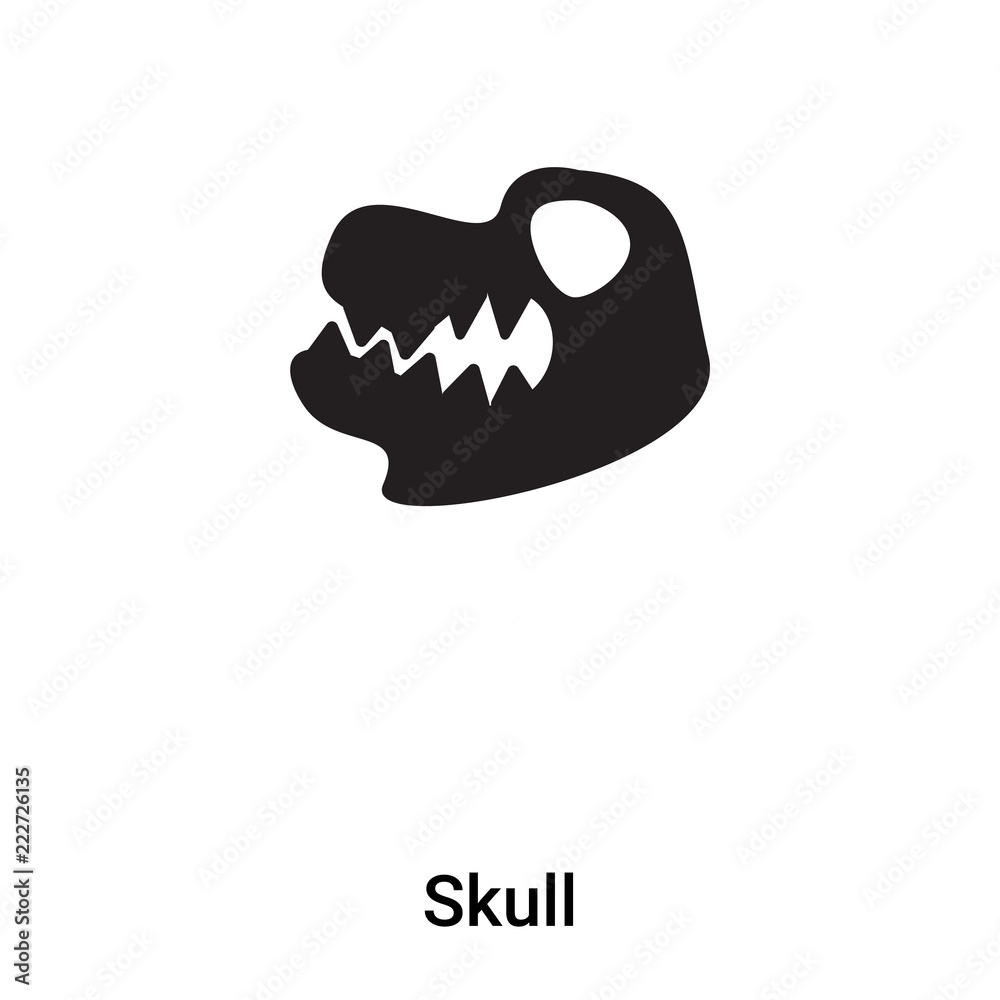 Skull icon vector isolated on white background, logo concept of Skull sign on transparent background, black filled symbol Skull icon vector isolated on white background, logo concept of Skull sign on transparent background, black filled symbol
