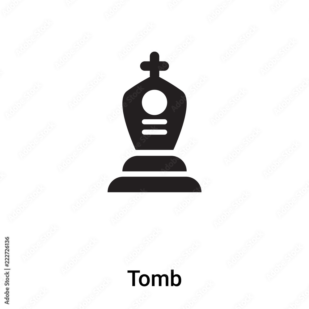Tomb icon vector isolated on white background, logo concept of Tomb sign on transparent background, black filled symbol Tomb icon vector isolated on white background, logo concept of Tomb sign on transparent background, black filled symbol