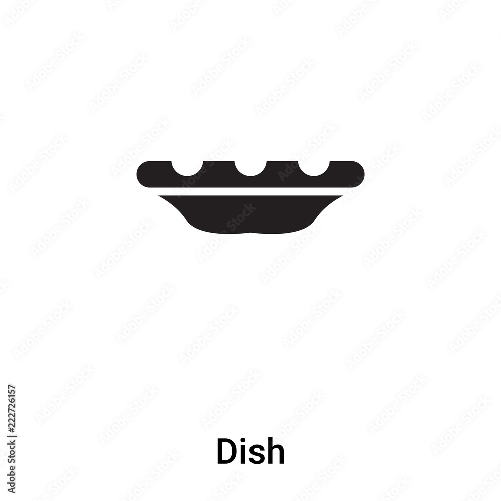 Dish icon vector isolated on white background, logo concept of Dish sign on transparent background, black filled symbol Dish icon vector isolated on white background, logo concept of Dish sign on transparent background, black filled symbol