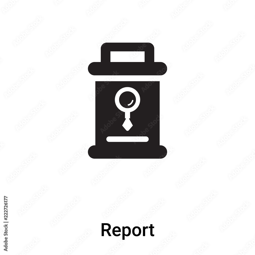 Report icon vector isolated on white background, logo concept of Report sign on transparent background, black filled symbol Report icon vector isolated on white background, logo concept of Report sign on transparent background, black filled symbol