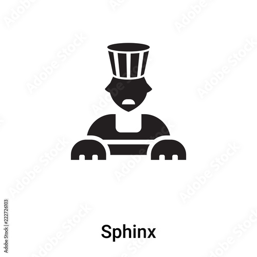 Sphinx icon vector isolated on white background, logo concept of Sphinx sign on transparent background, black filled symbol