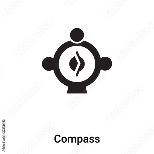 Compass icon vector isolated on white background, logo concept of Compass sign on transparent background, black filled symbol