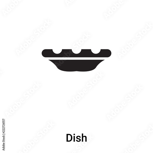 Dish icon vector isolated on white background, logo concept of Dish sign on transparent background, black filled symbol