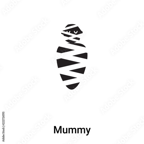 Mummy icon vector isolated on white background, logo concept of Mummy sign on transparent background, black filled symbol