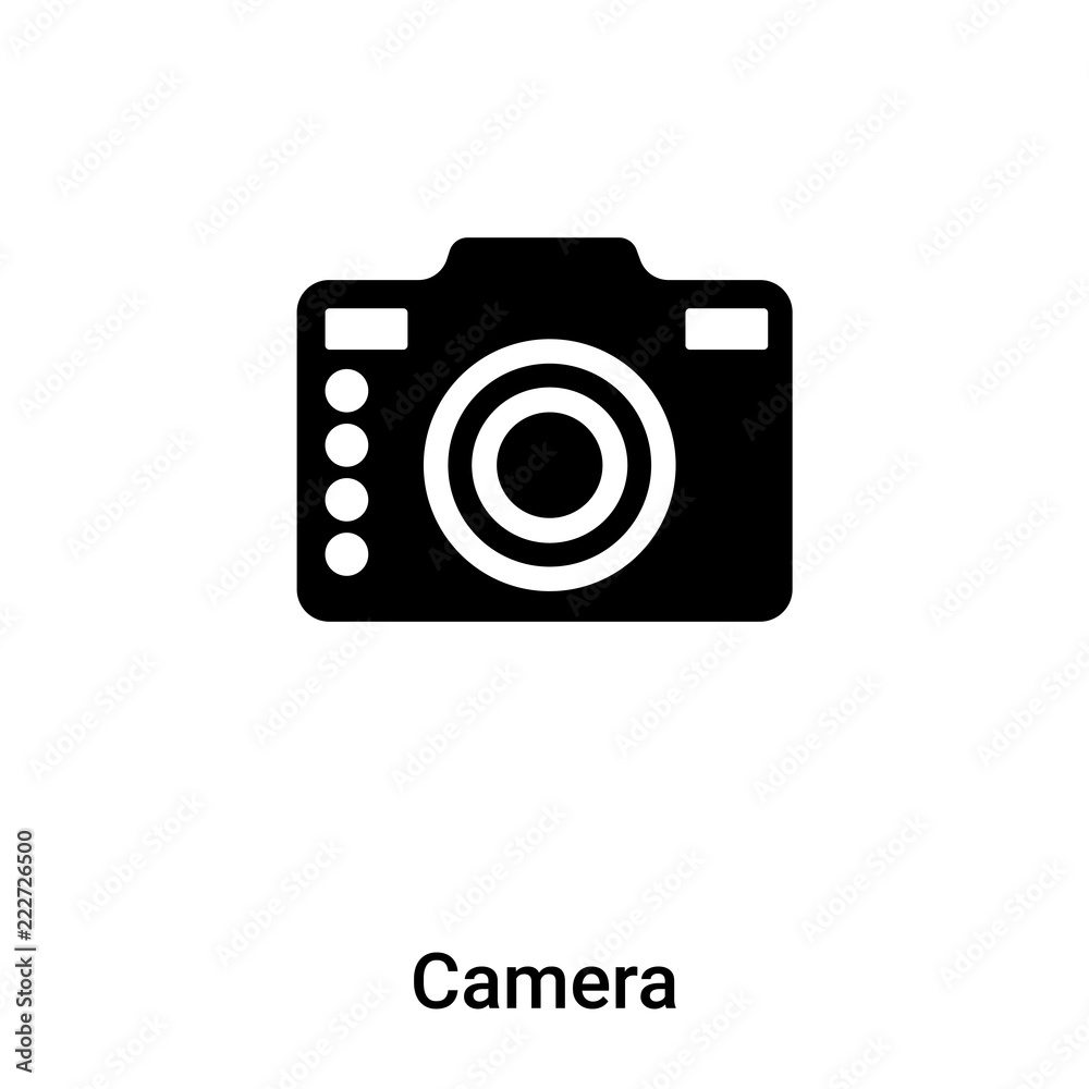 Camera icon vector isolated on white background, logo concept of Camera sign on transparent background, black filled symbol