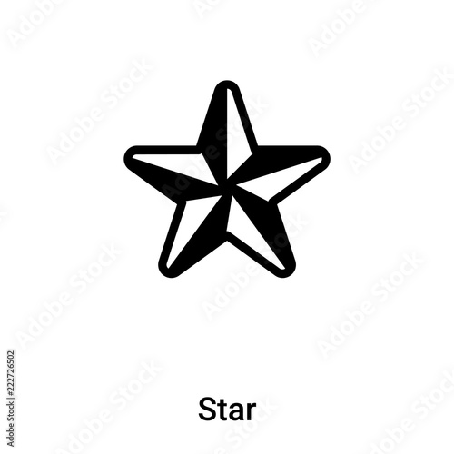 Star icon vector isolated on white background, logo concept of Star sign on transparent background, black filled symbol