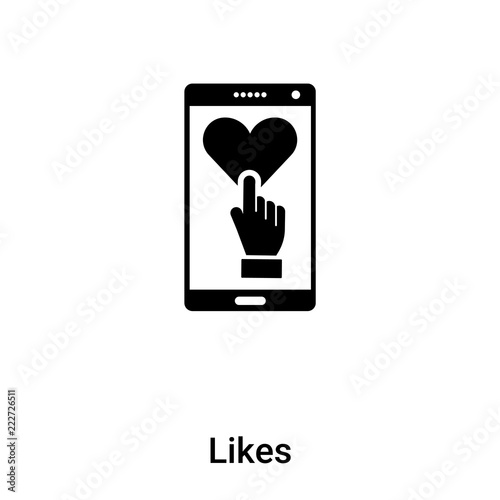 Likes icon vector isolated on white background, logo concept of Likes sign on transparent background, black filled symbol
