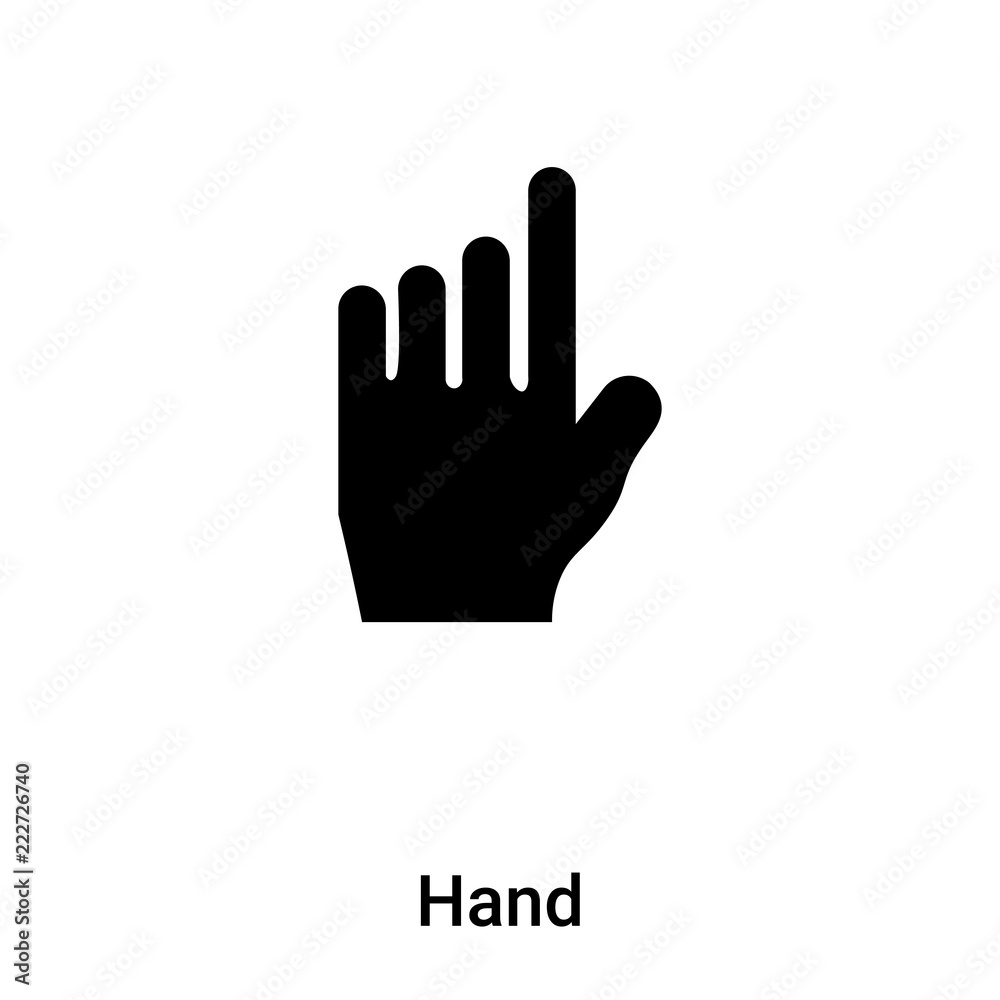 Hand icon vector isolated on white background, logo concept of Hand sign on transparent background, black filled symbol Hand icon vector isolated on white background, logo concept of Hand sign on transparent background, black filled symbol
